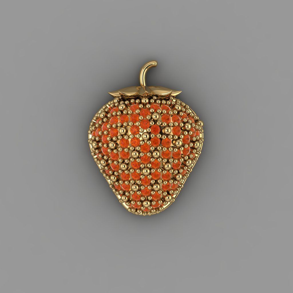 Strawberry - Pendant 3D print model_1