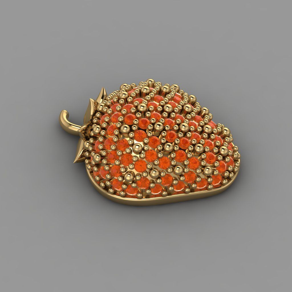 Strawberry - Pendant 3D print model_3