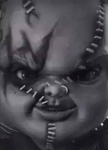 Chucky baby with scary face