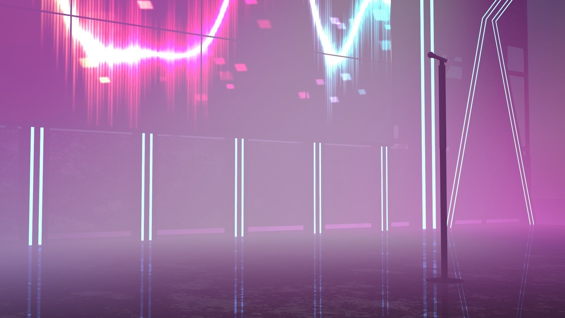 Concert Stage Area Low Poly Low-poly 3D model_9