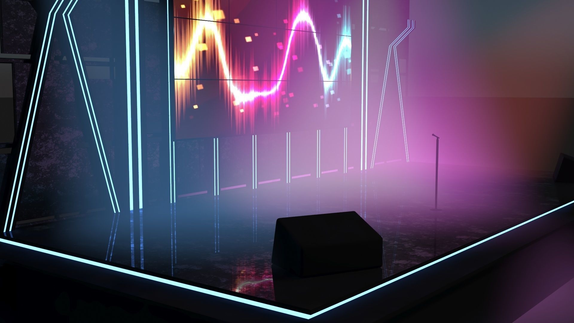 Concert Stage Area Low Poly Low-poly 3D model_10