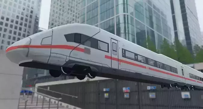 Modern Train - Trem Moderno Low-poly 3D model