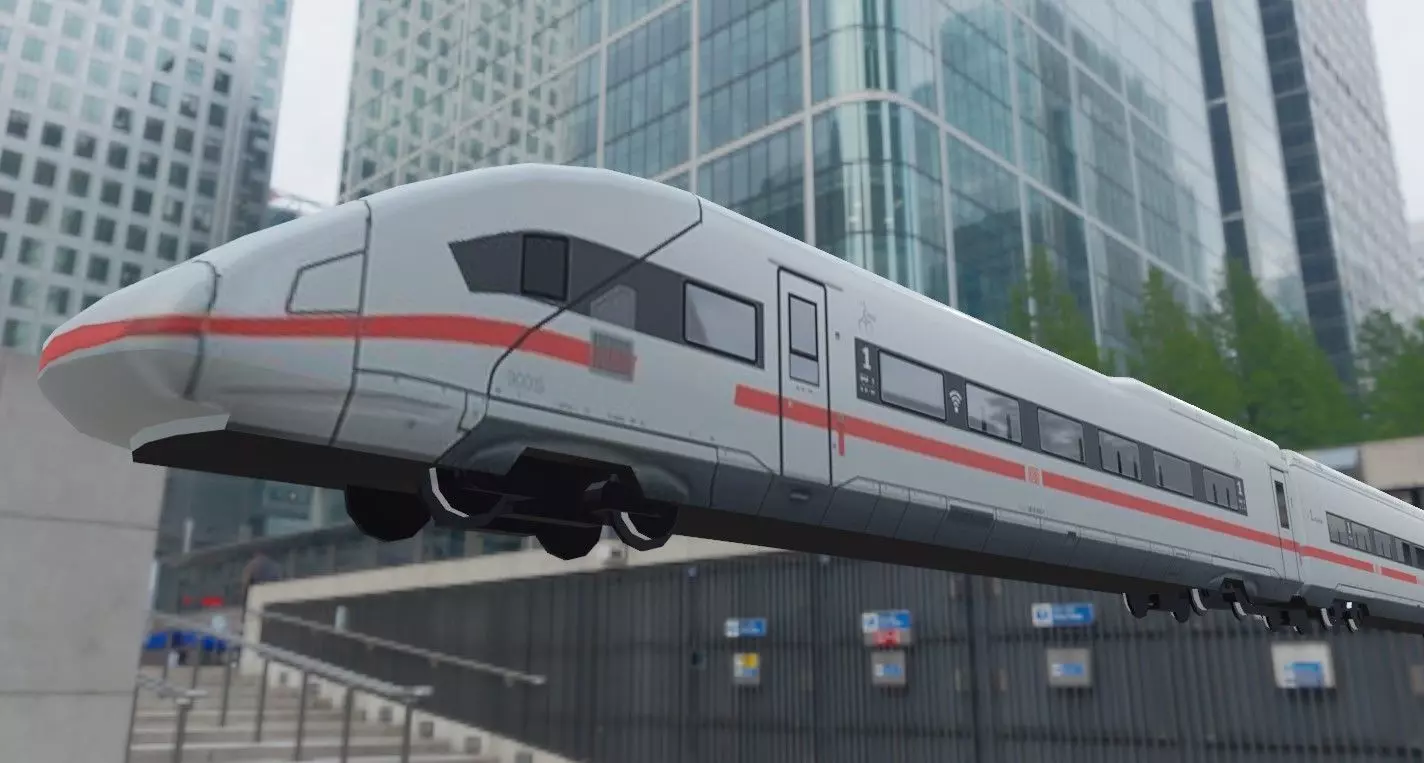 Modern Train - Trem Moderno Low-poly 3D model