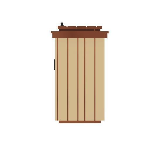 Model Railway - Wooden Litter Bin 3D print model_6