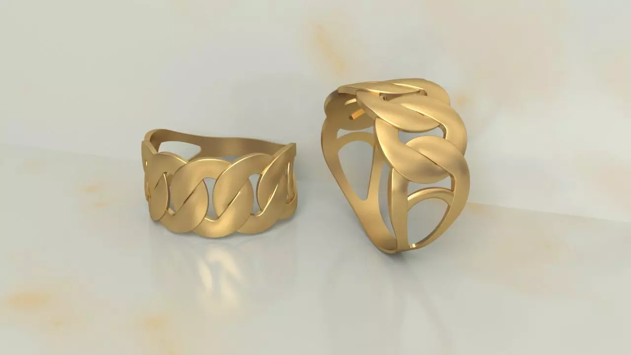 Light Miami Cuban Link Chain Ring 10mm wide 3D print model_0