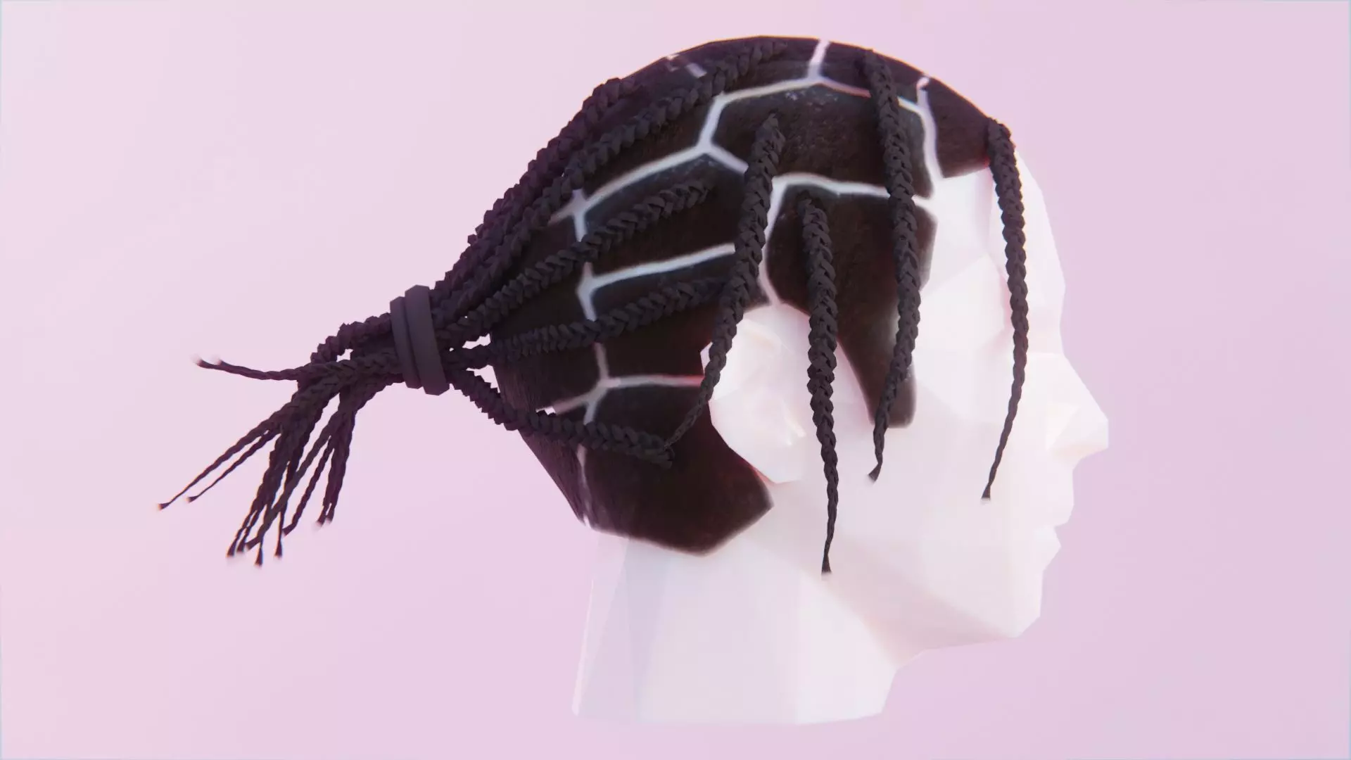 Asap Rocky Inspired Braids Low-poly 3D model_0