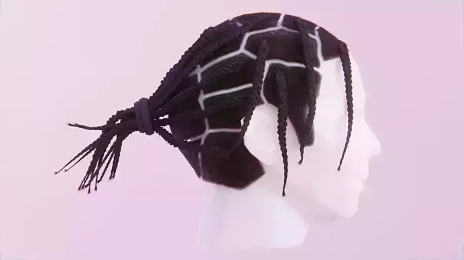 Asap Rocky Inspired Braids Low-poly 3D model