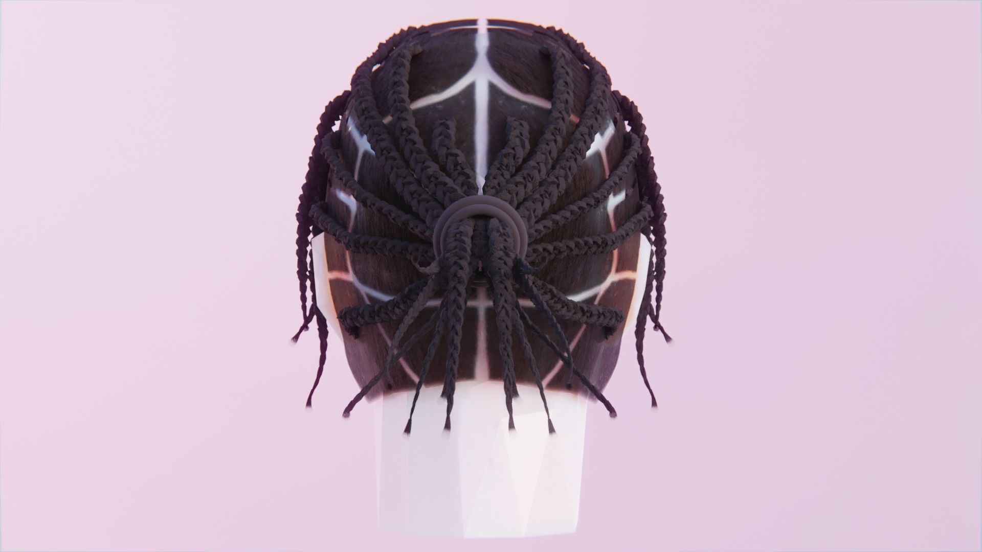 Asap Rocky Inspired Braids Low-poly 3D model_2