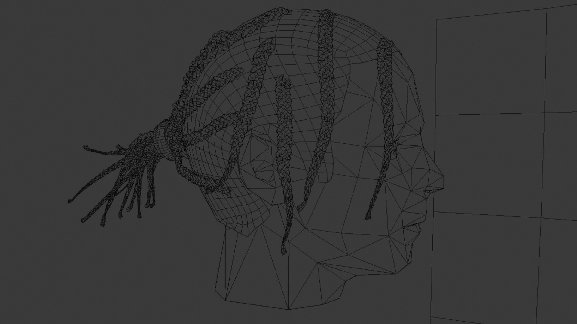 Asap Rocky Inspired Braids Low-poly 3D model_6