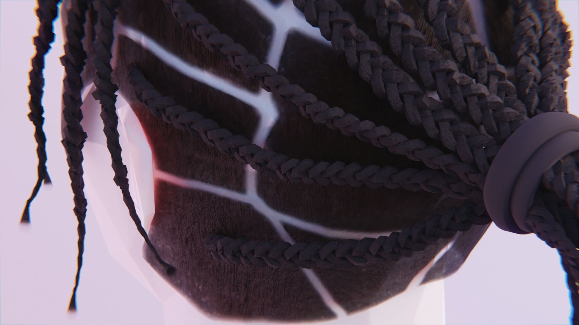 Asap Rocky Inspired Braids Low-poly 3D model_5