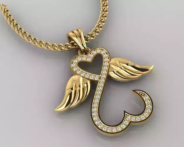 Winged Heart Pendant