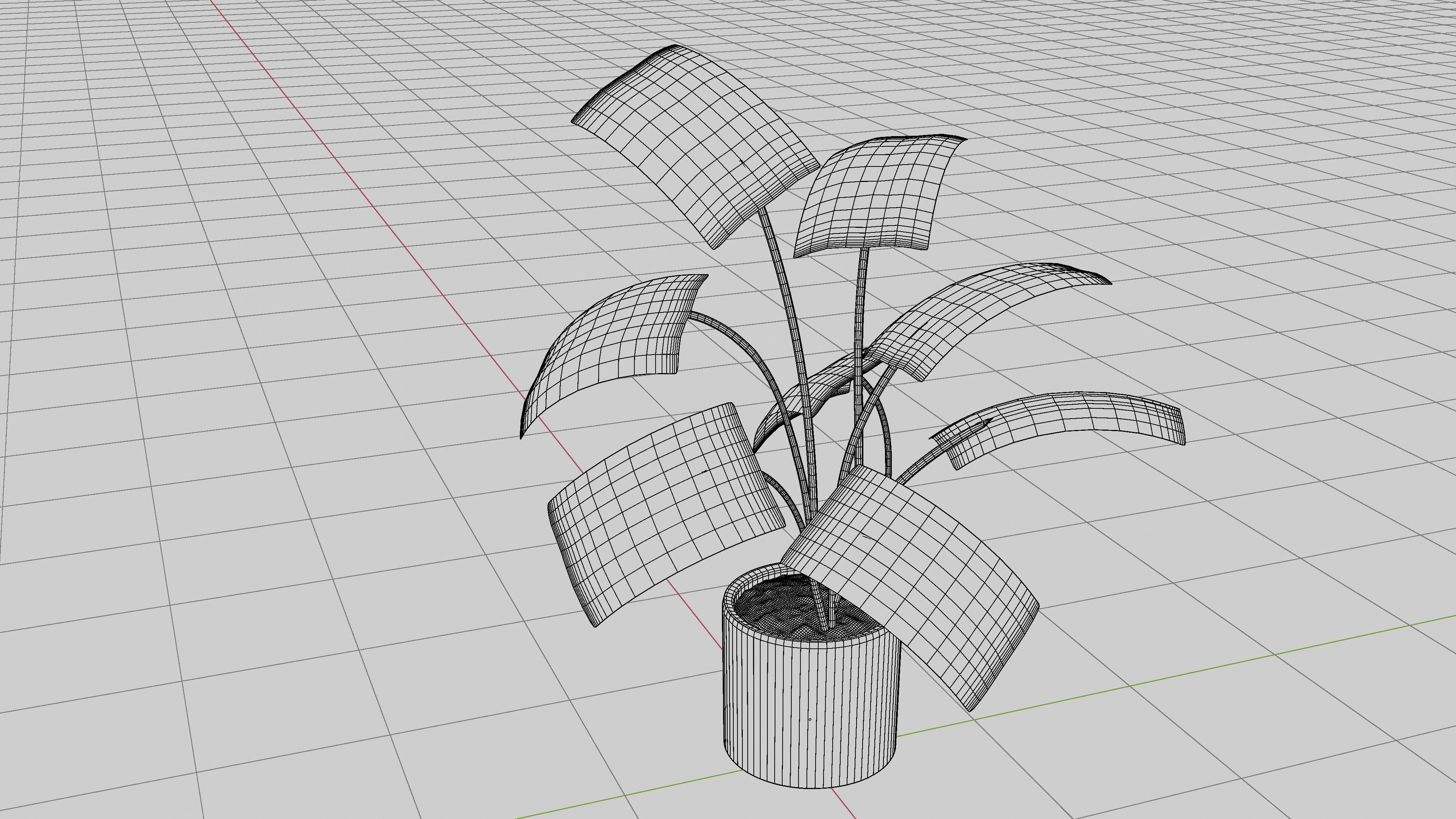 Modern exotic plant in a terracotta pot Low-poly 3D model_20
