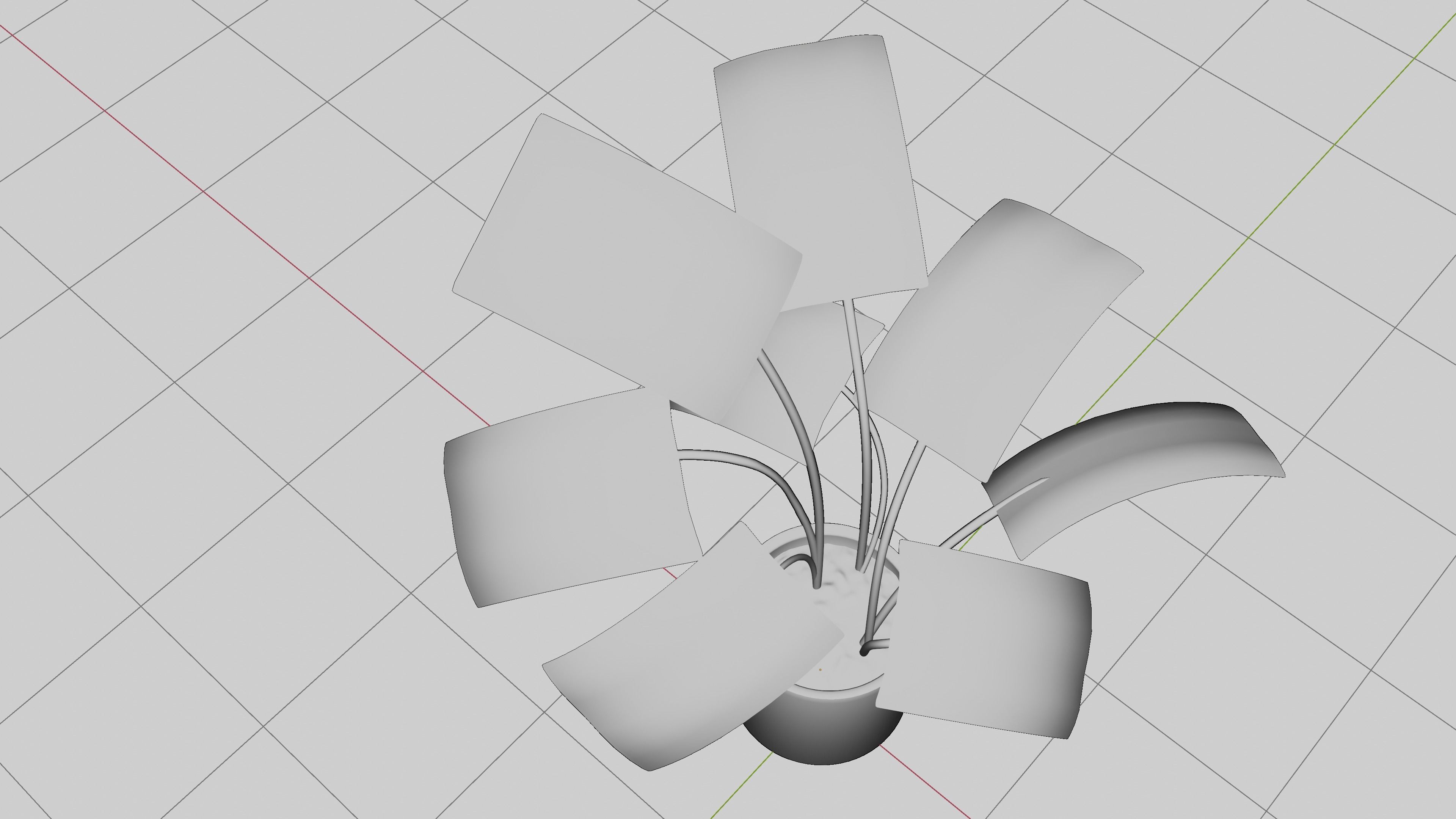 Modern exotic plant in a terracotta pot Low-poly 3D model_5