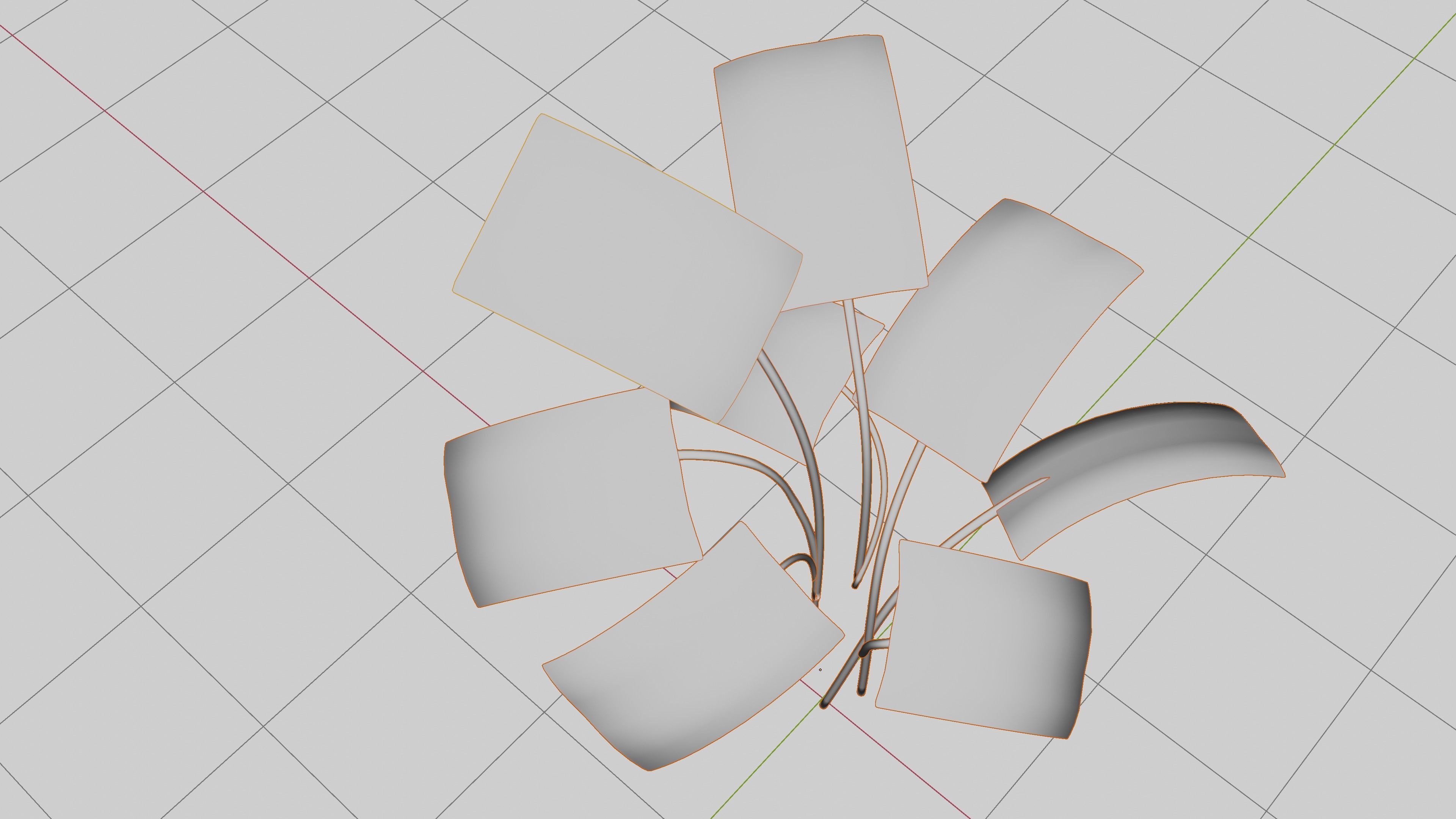 Modern exotic plant in a terracotta pot Low-poly 3D model_17