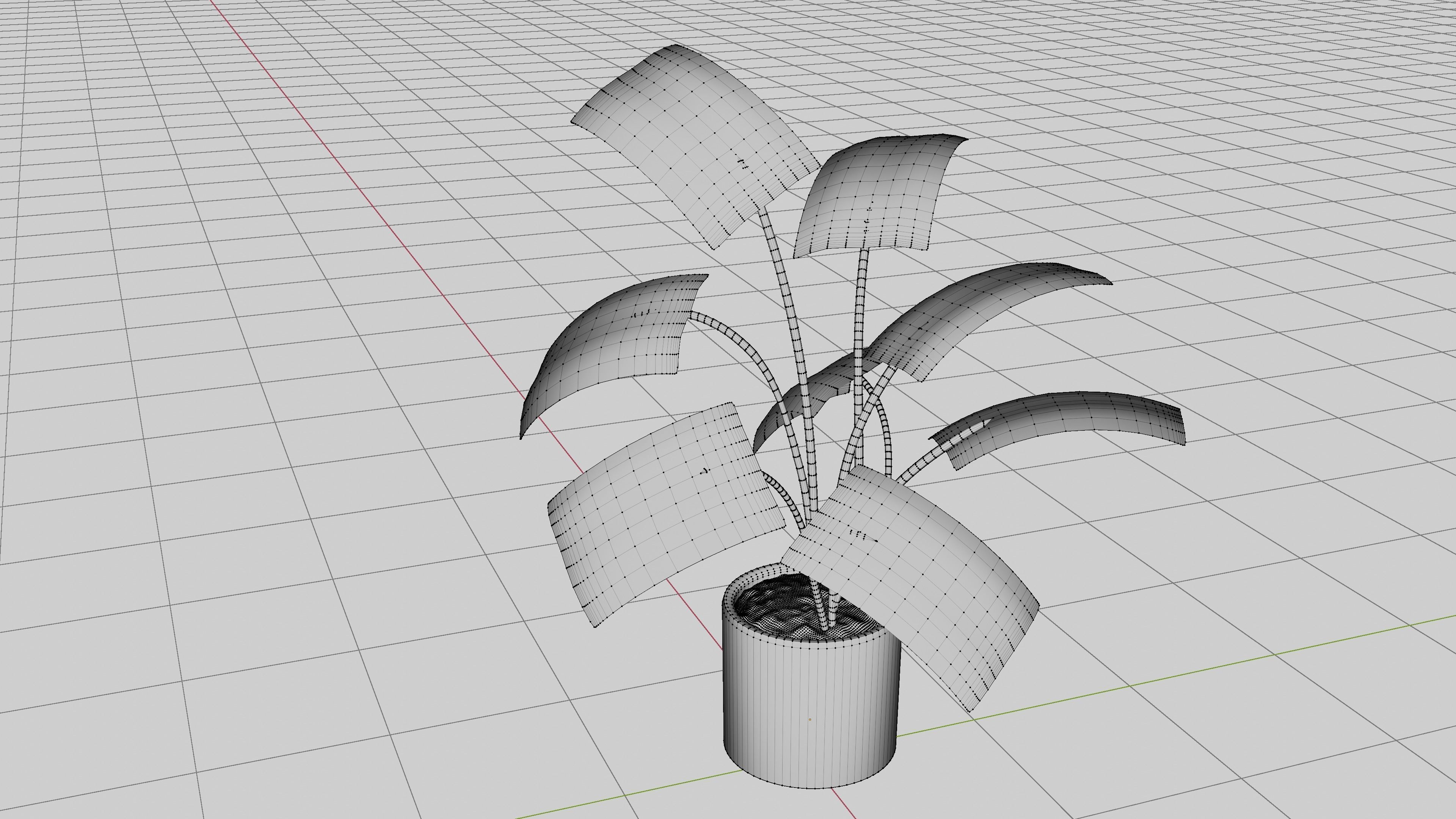 Modern exotic plant in a terracotta pot Low-poly 3D model_14