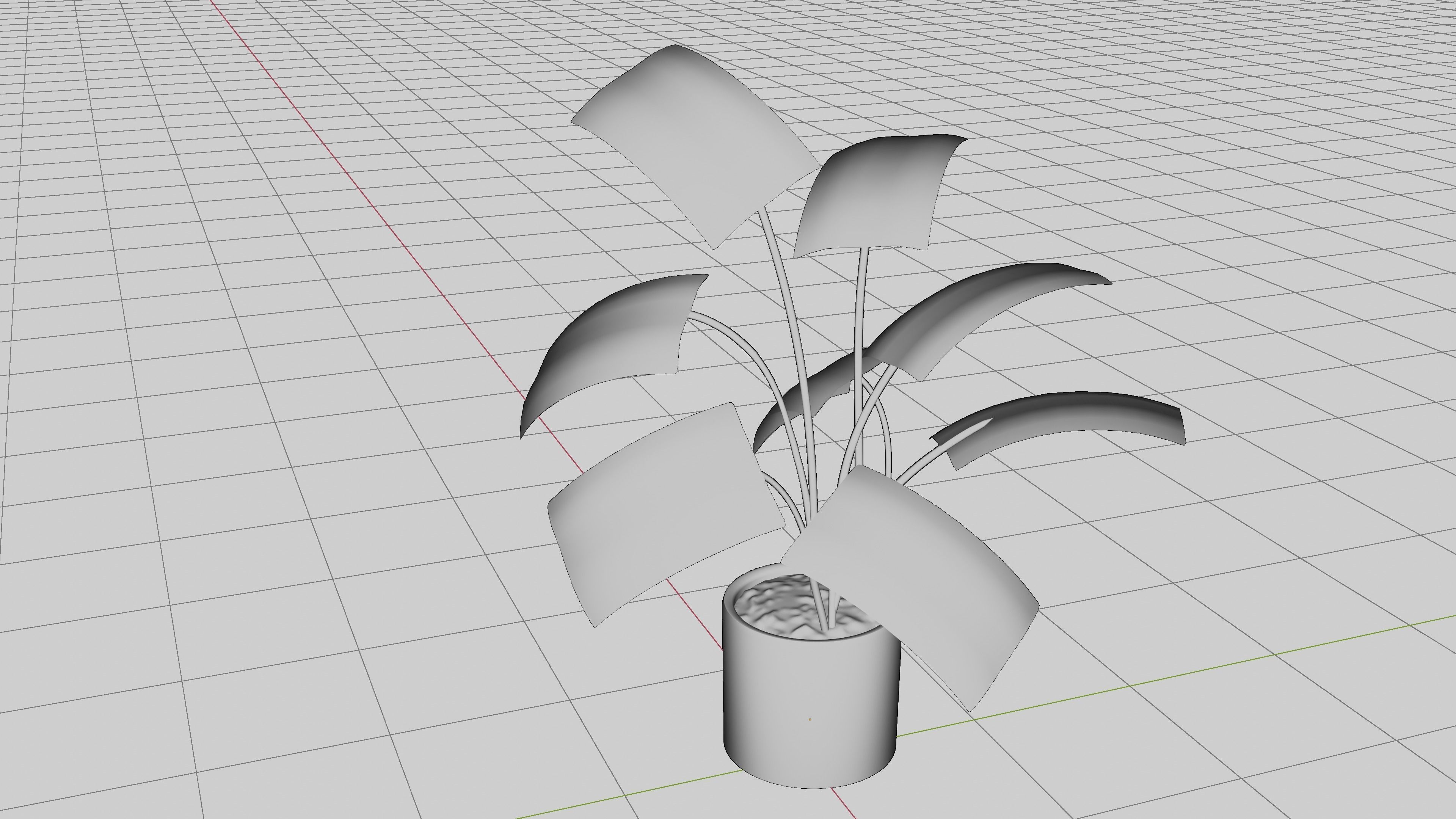 Modern exotic plant in a terracotta pot Low-poly 3D model_13
