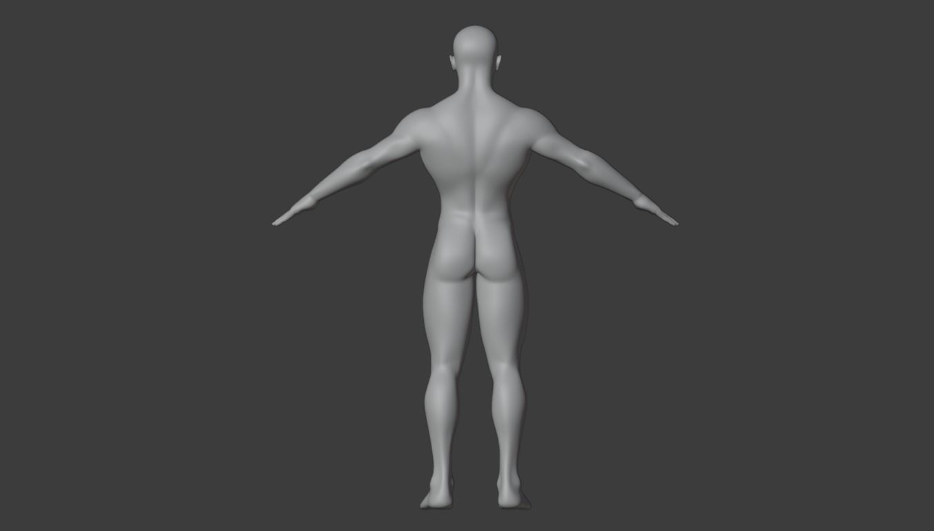 Male body  Low-poly 3D model_3