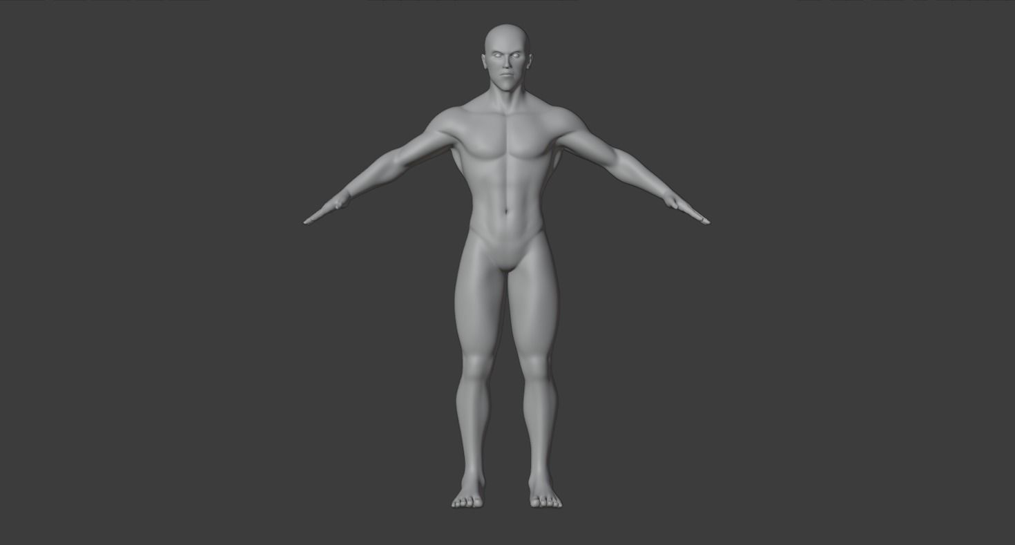 Male body  Low-poly 3D model_1