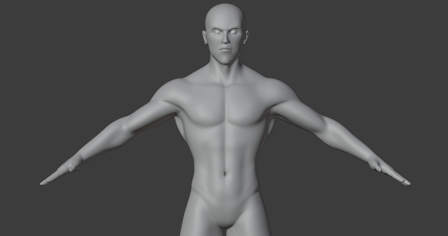 Male body  Low-poly 3D model_4