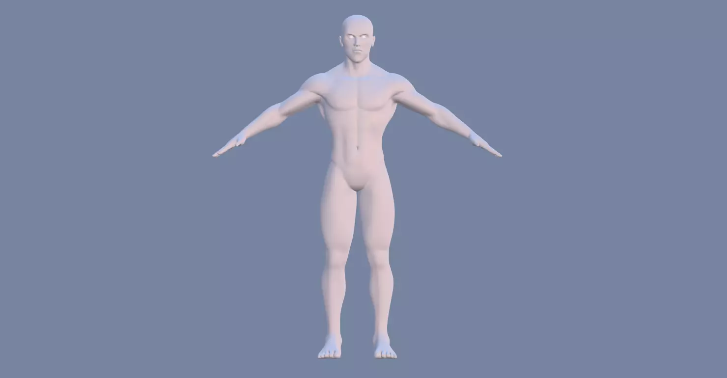 Male body  Low-poly 3D model_0
