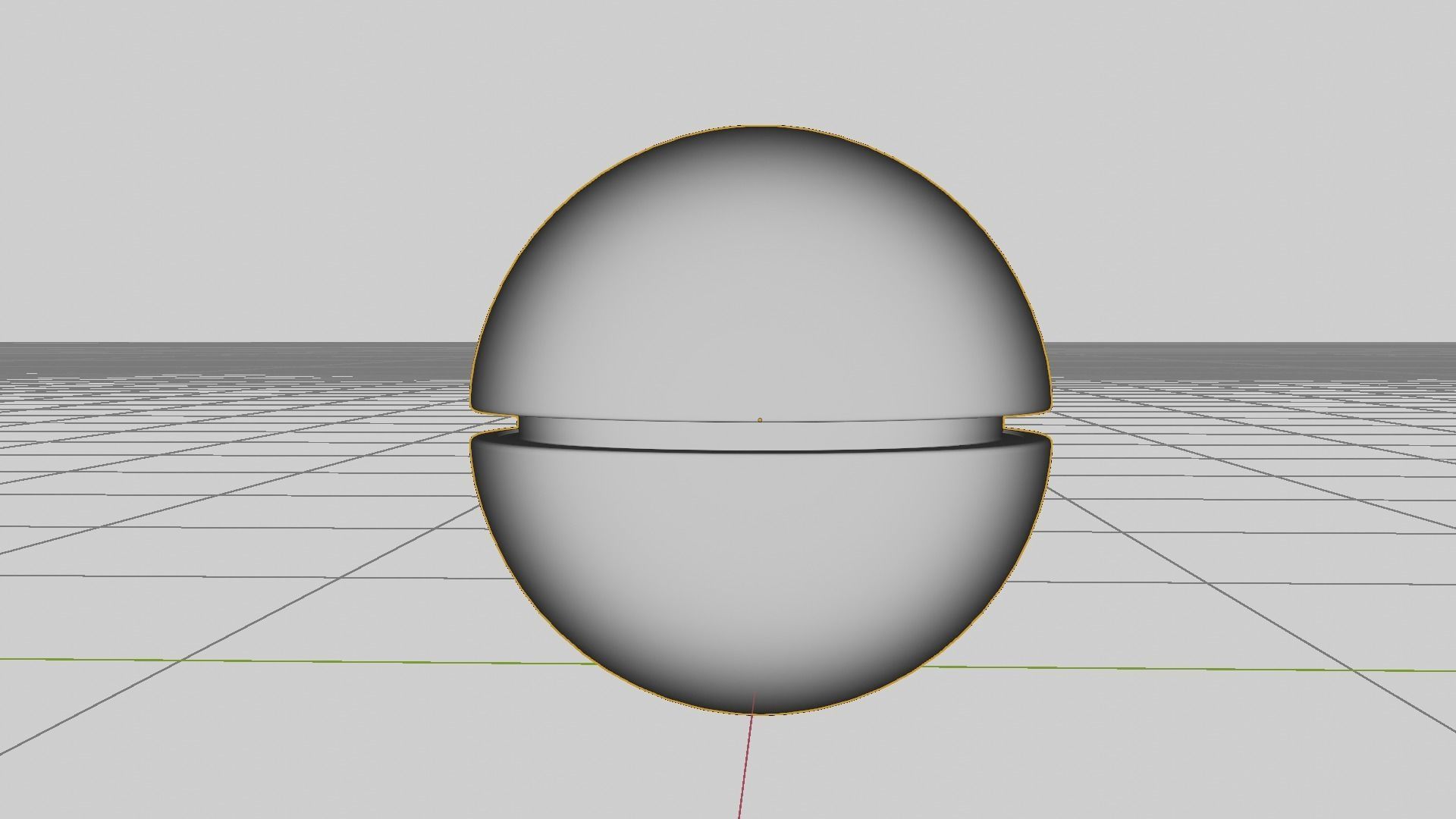 Modern half style sphere wooden and metallic futuristic lamp Low-poly 3D model_2