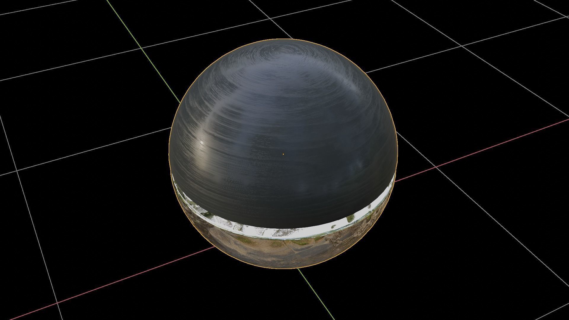 Modern half style sphere wooden and metallic futuristic lamp Low-poly 3D model_9