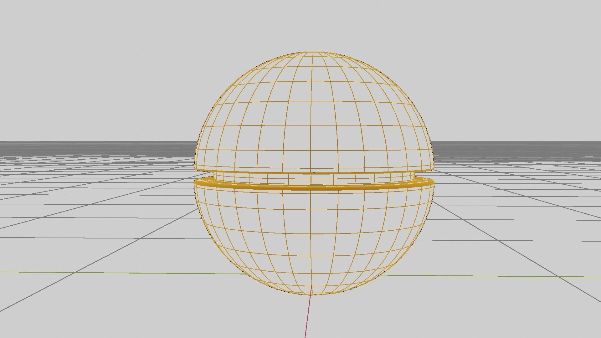 Modern half style sphere wooden and metallic futuristic lamp Low-poly 3D model_3