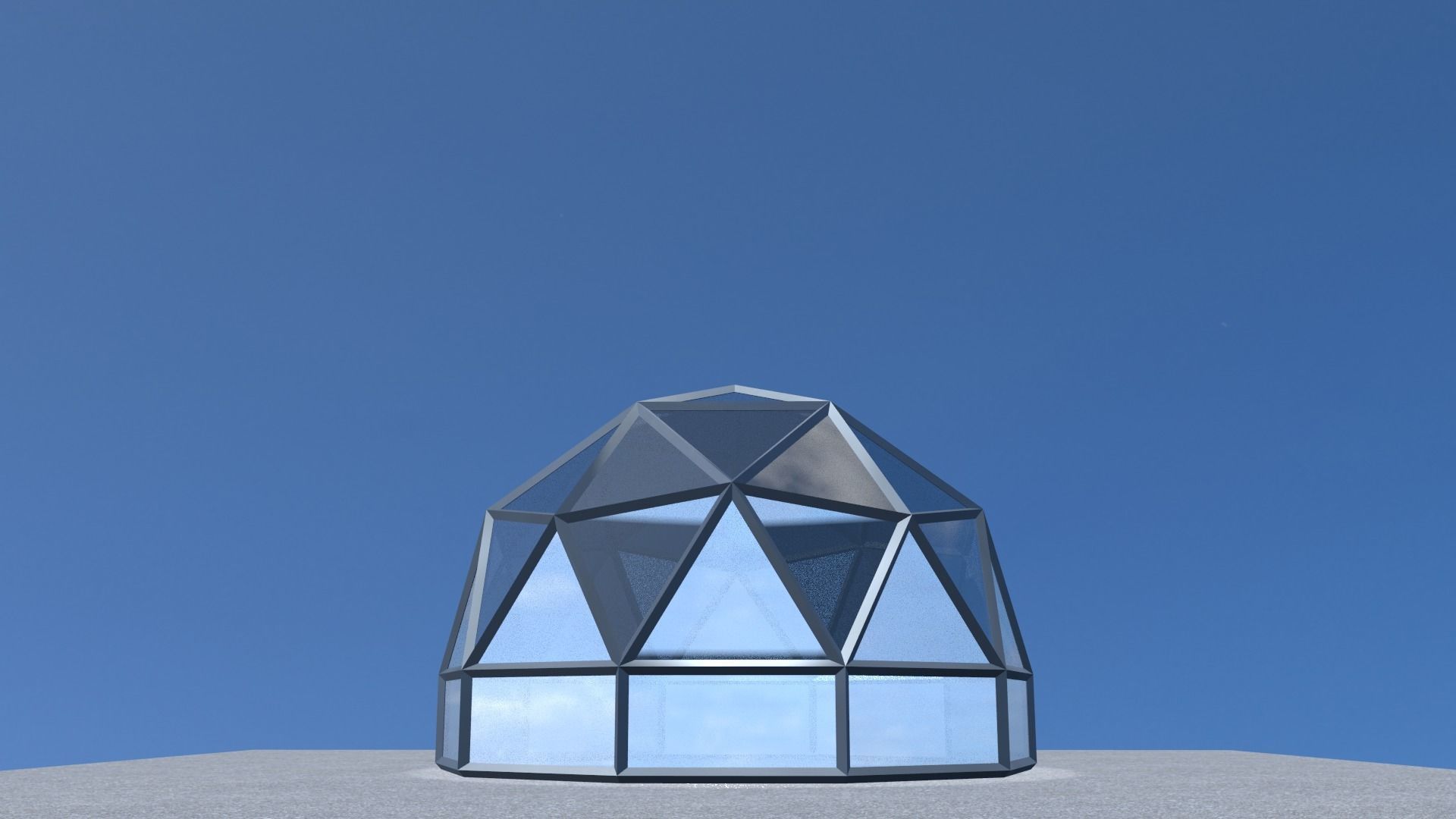 Dome Building 3D model_2