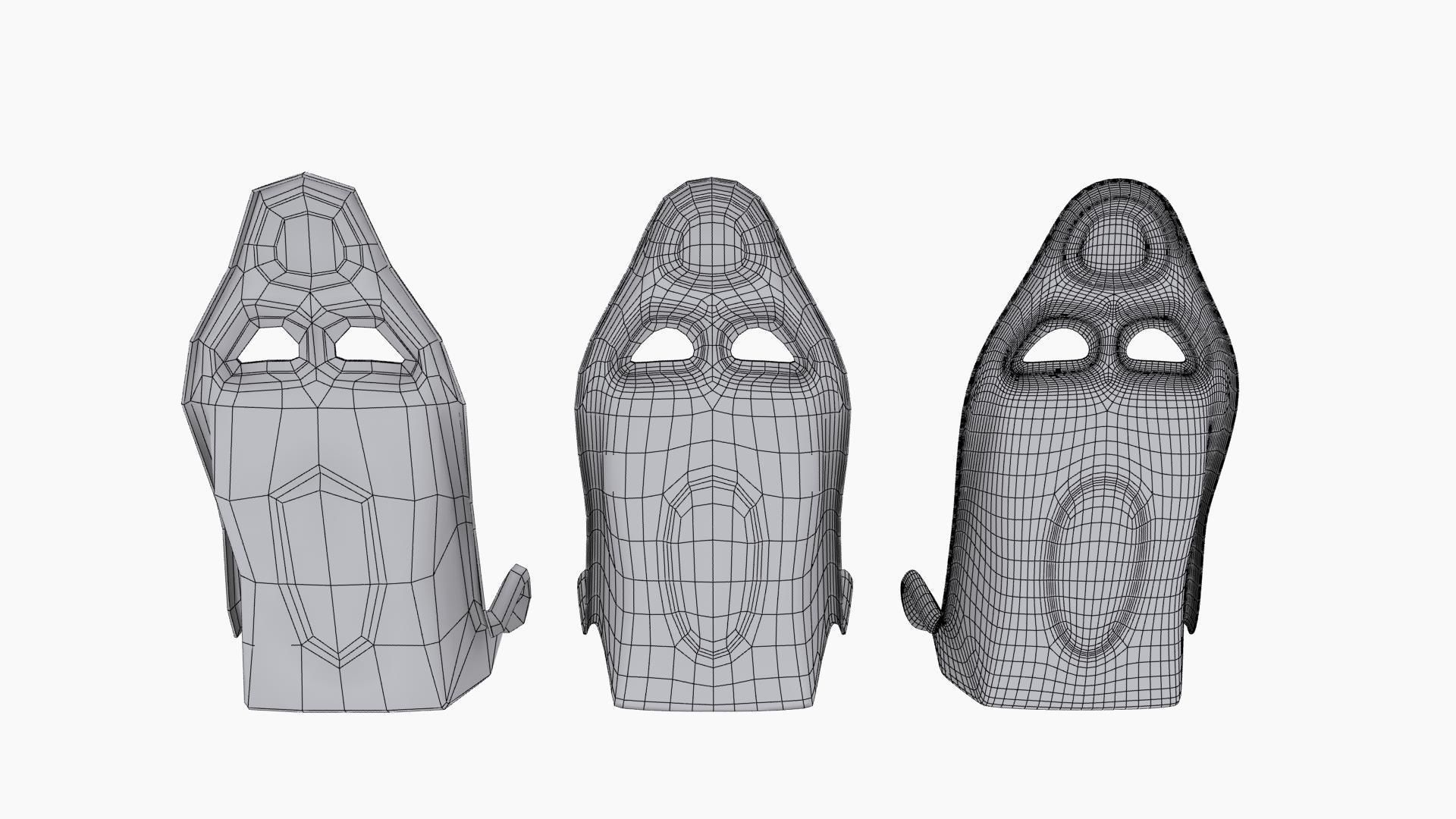Tecnocraft T2 Carbon Seat With Pads Low-poly 3D model_12