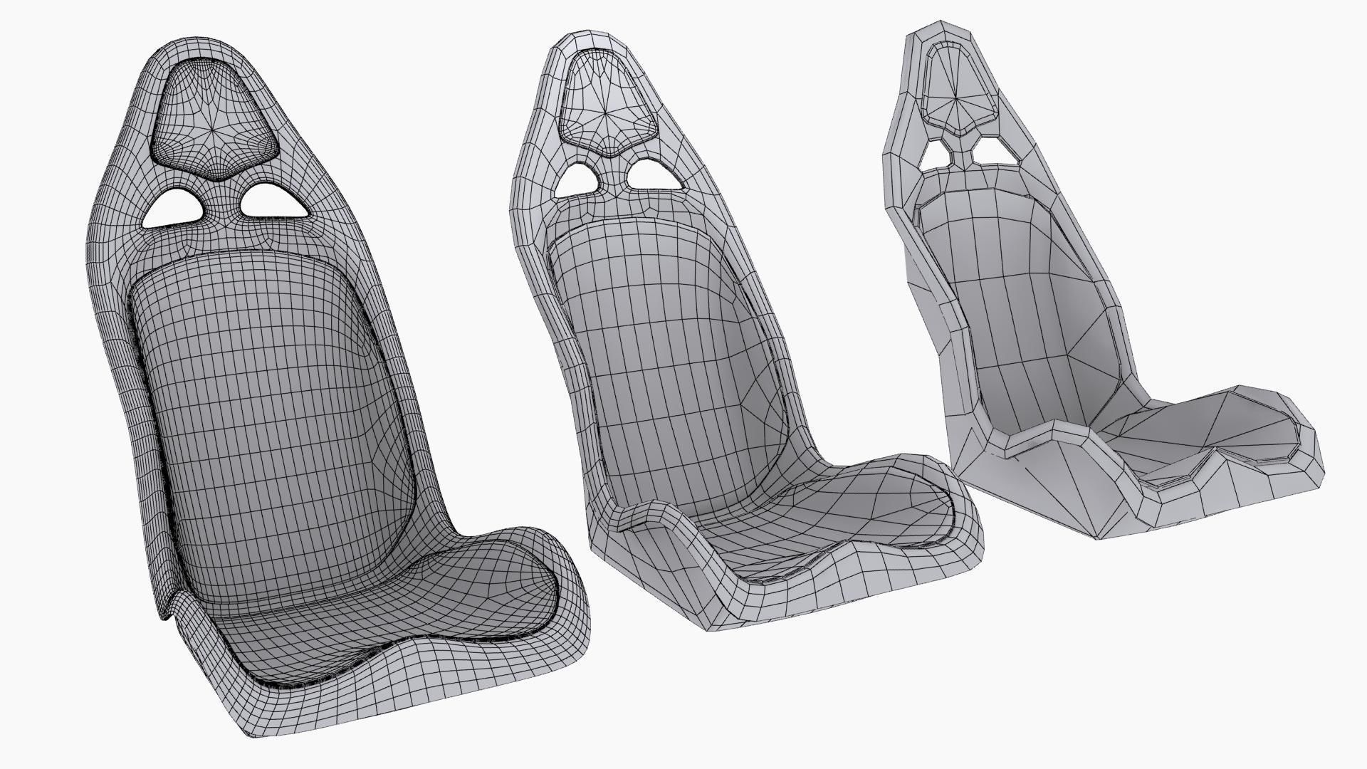 Tecnocraft T2 Carbon Seat With Pads Low-poly 3D model_11