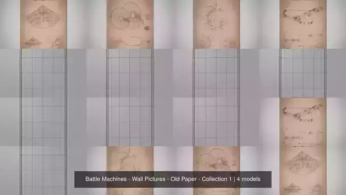 Battle Machines - Wall Pictures - Old Paper - Collection 1
