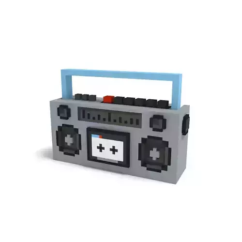 Retro Boombox Low-poly 3D model