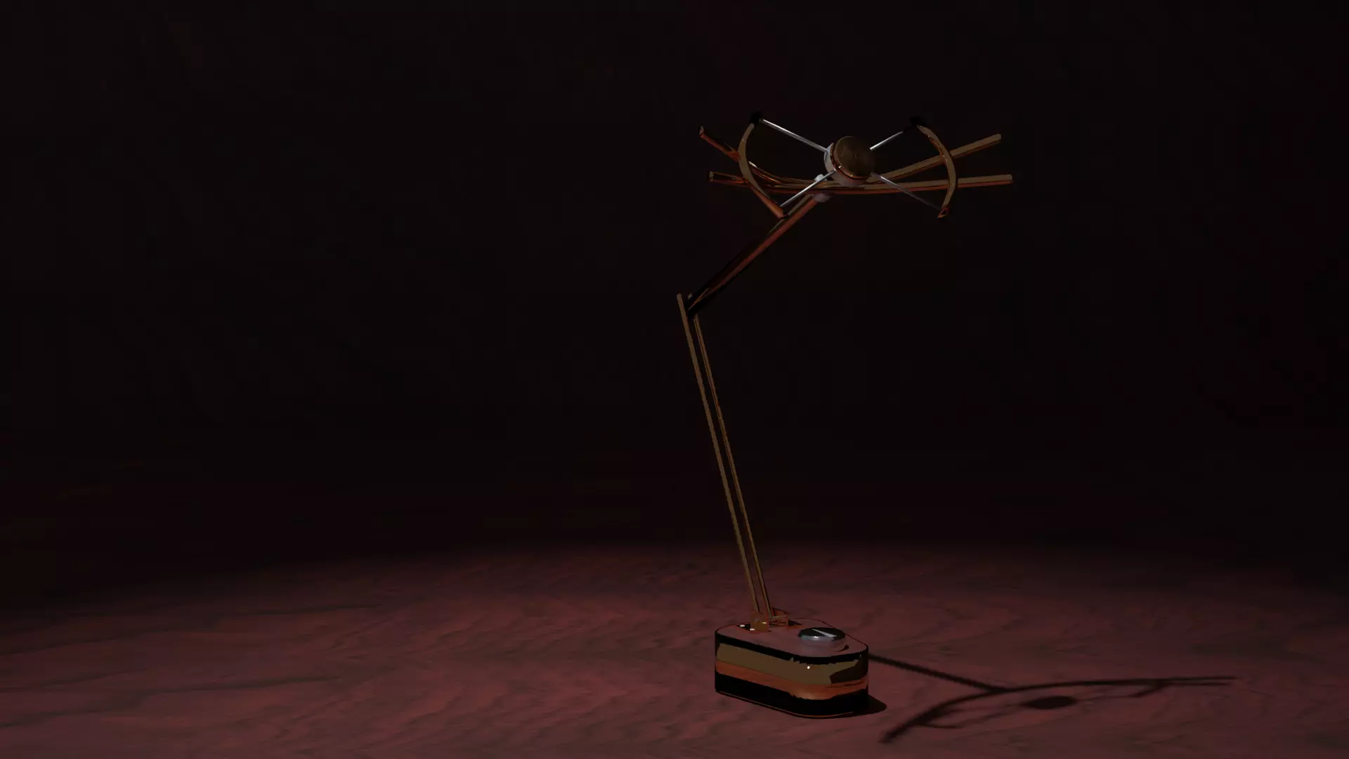 Brass and Wood Retro Mic Free low-poly 3D model_0