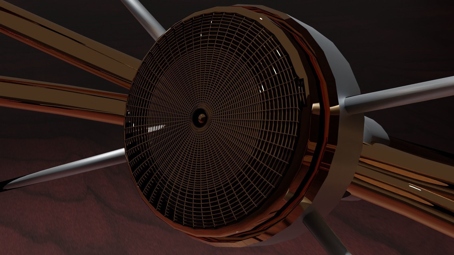 Brass and Wood Retro Mic Free low-poly 3D model_3