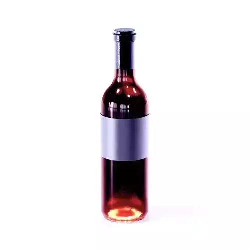 Wine Bottle Lowpoly and Highpoly