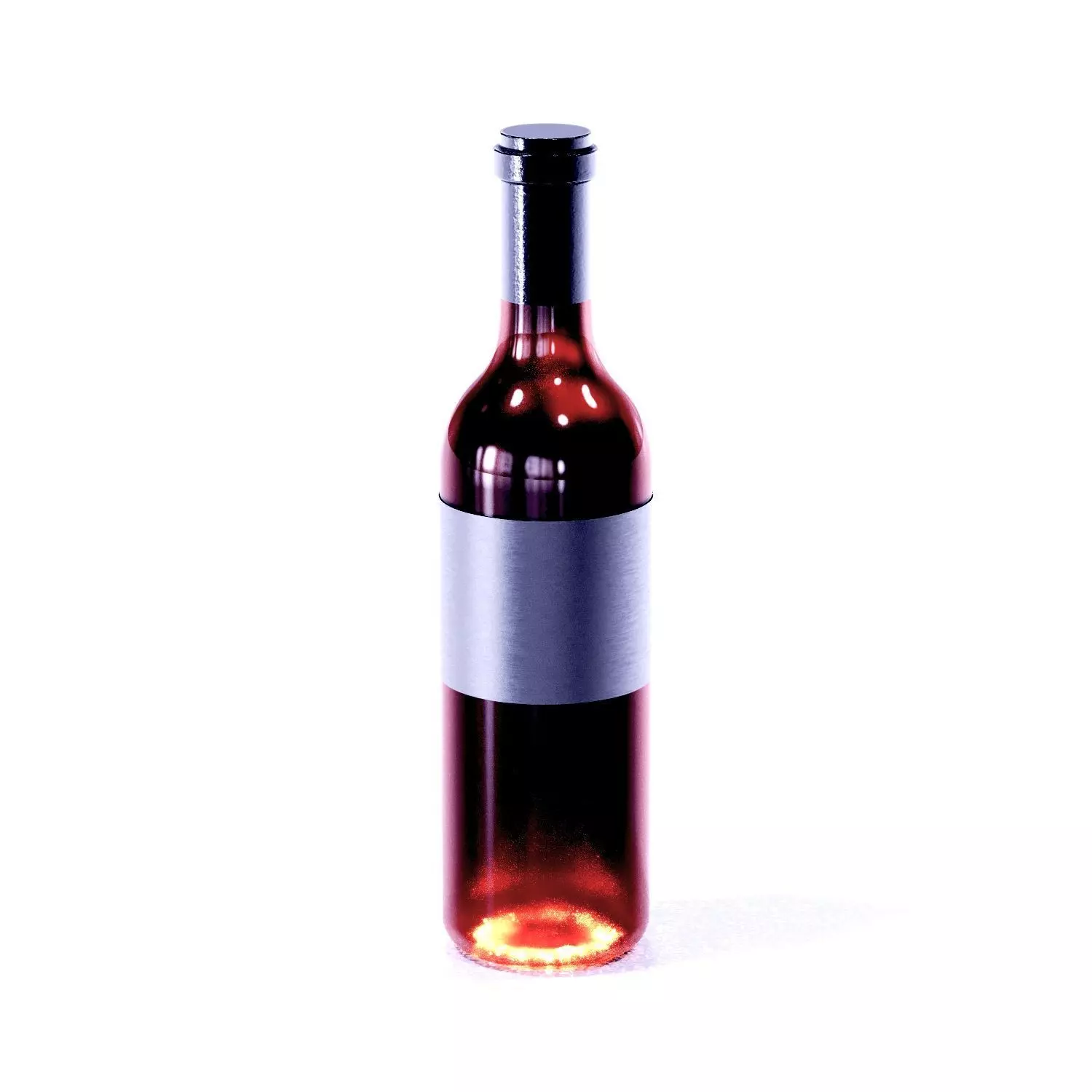 Wine Bottle Lowpoly and Highpoly Low-poly 3D model