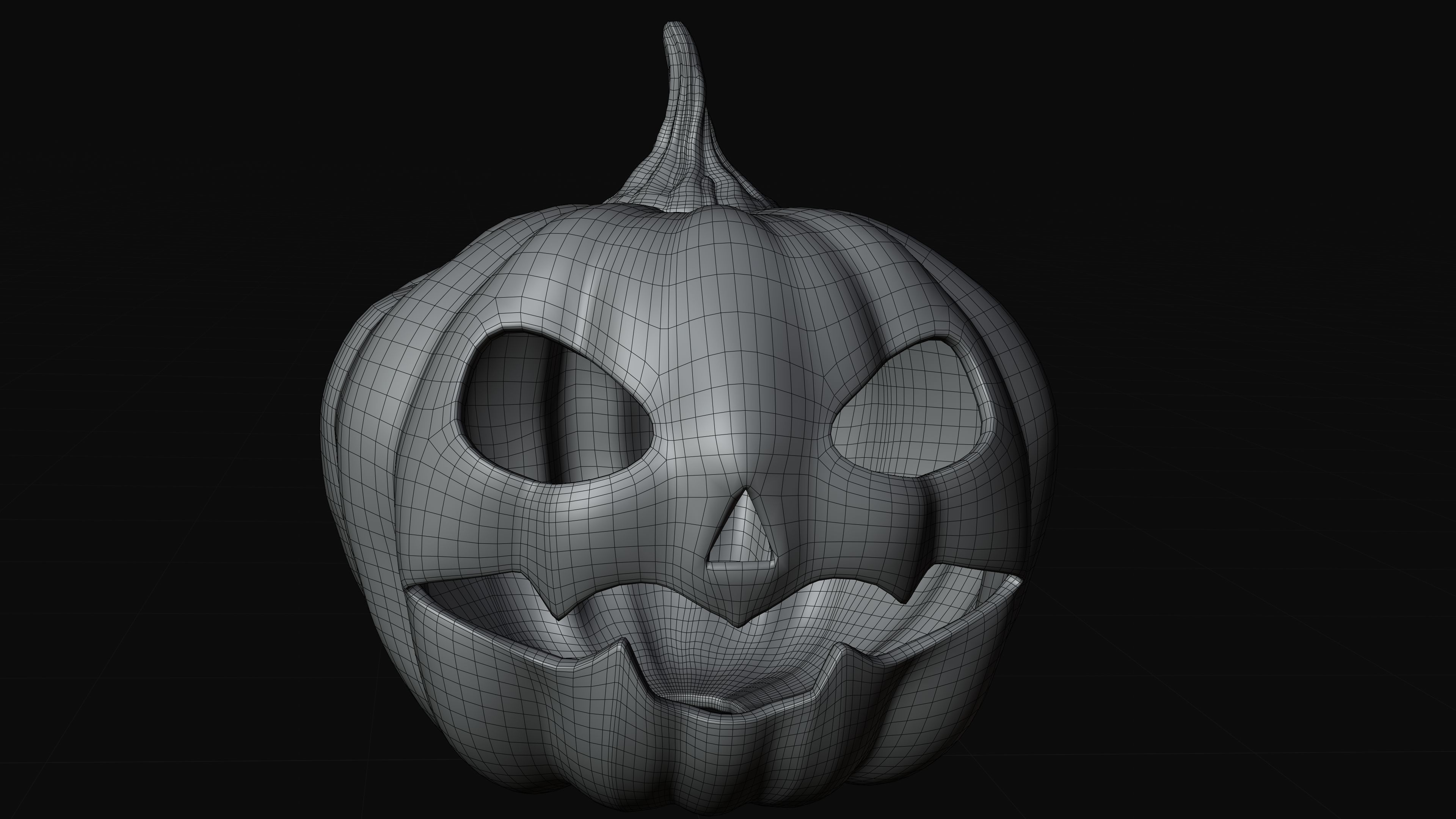 Stylized and animated pumpkin Low-poly 3D model_8