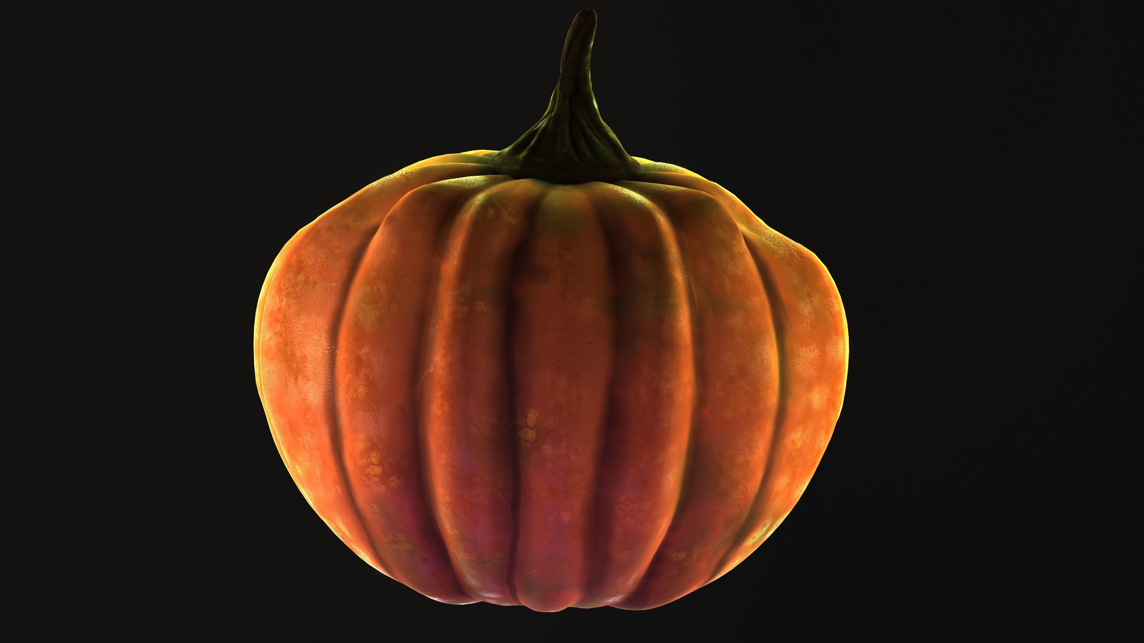 Stylized and animated pumpkin Low-poly 3D model_3