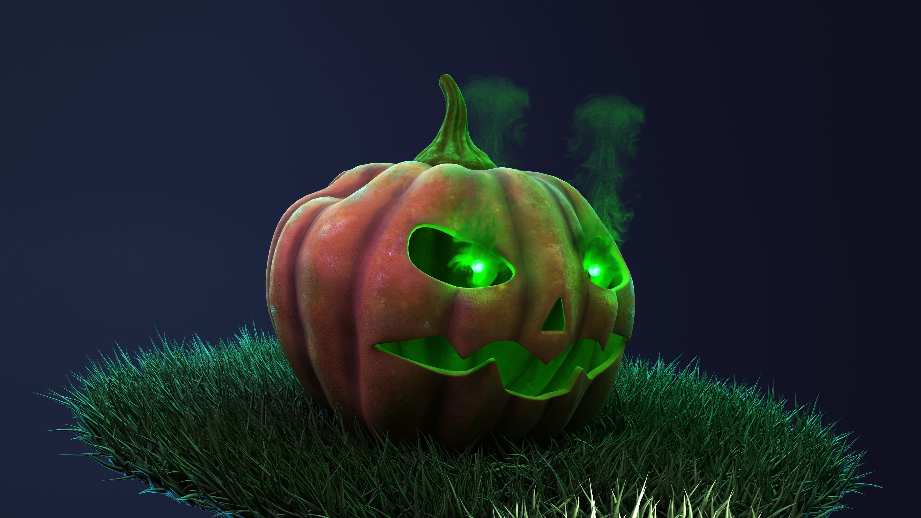 Stylized and animated pumpkin Low-poly 3D model_2