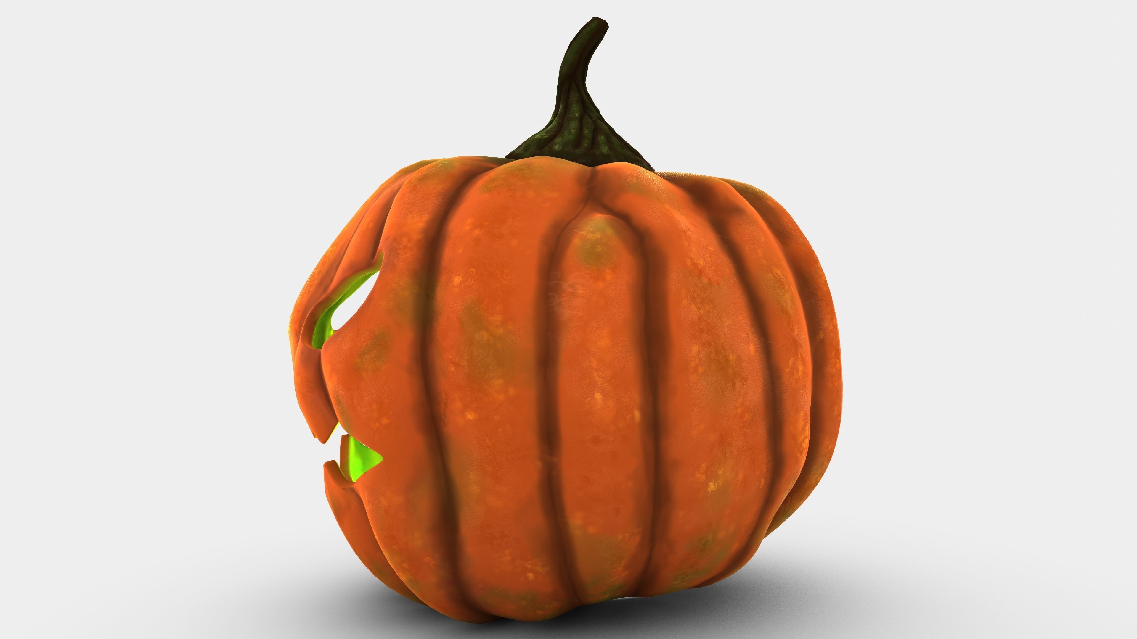 Stylized and animated pumpkin Low-poly 3D model_5