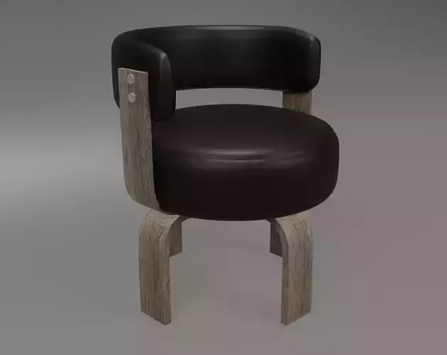 Chair 6 leather with wooden legs