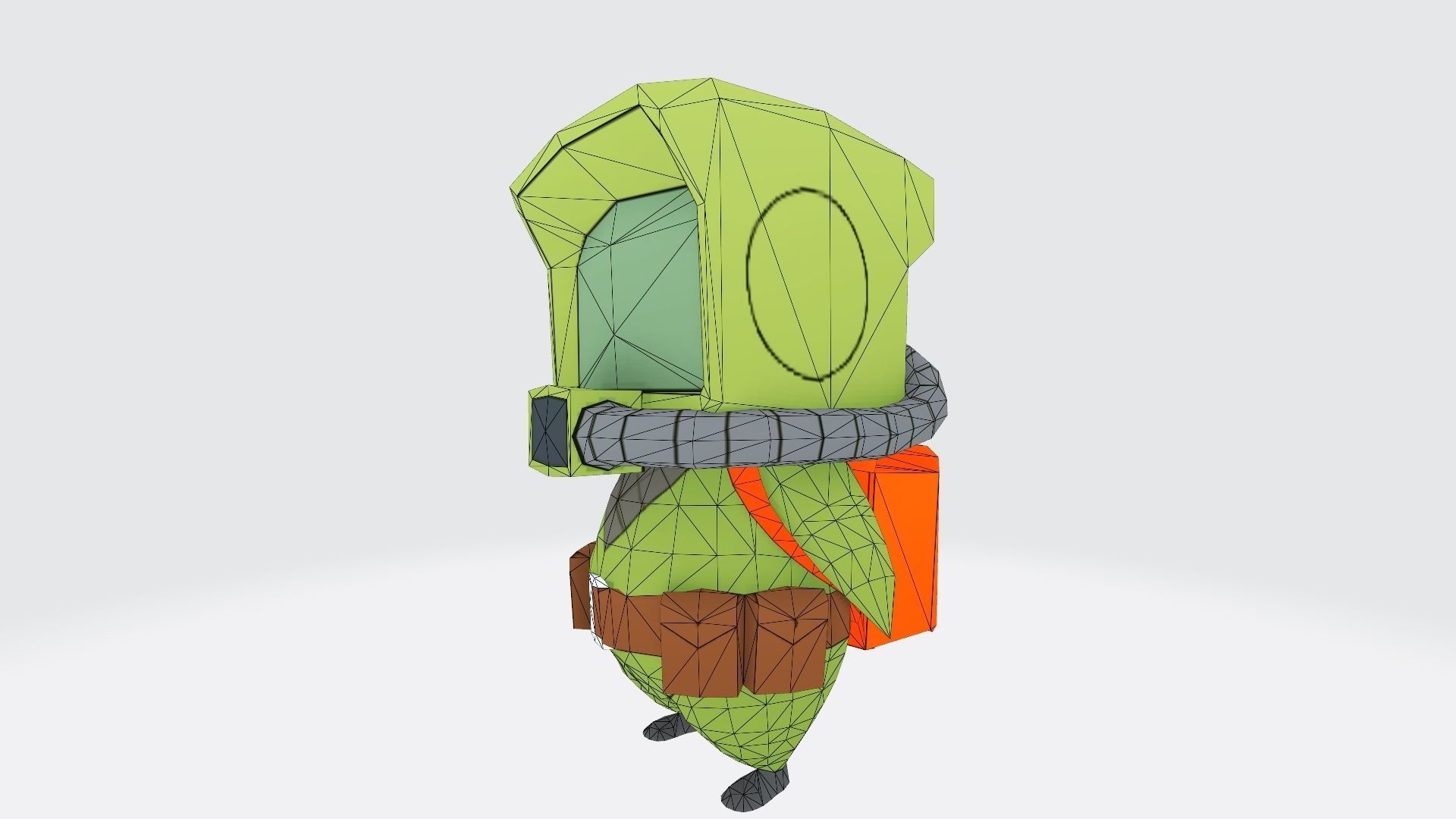 Monitamon origami robot with backpack 3D print model_1