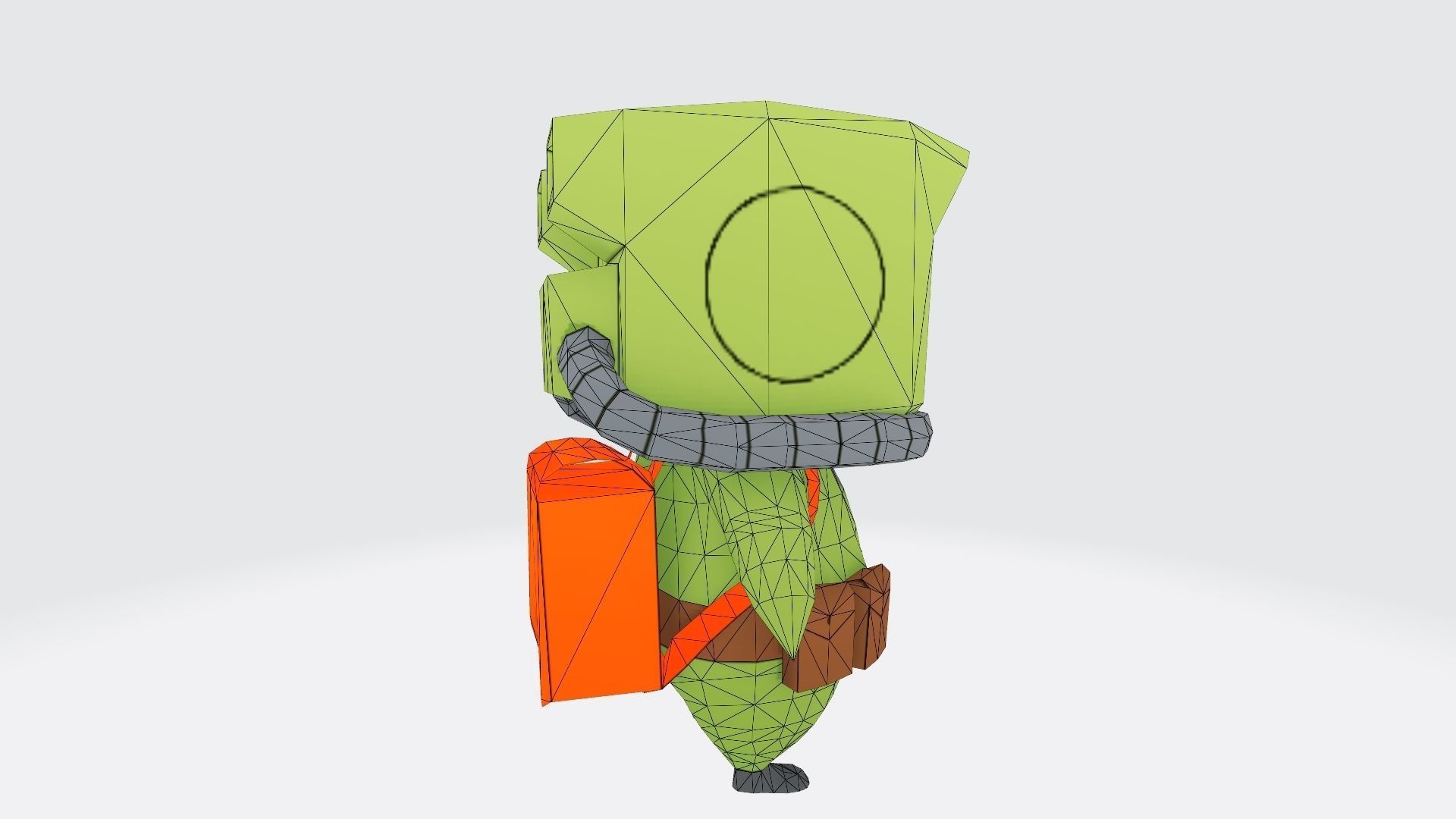 Monitamon origami robot with backpack 3D print model_3