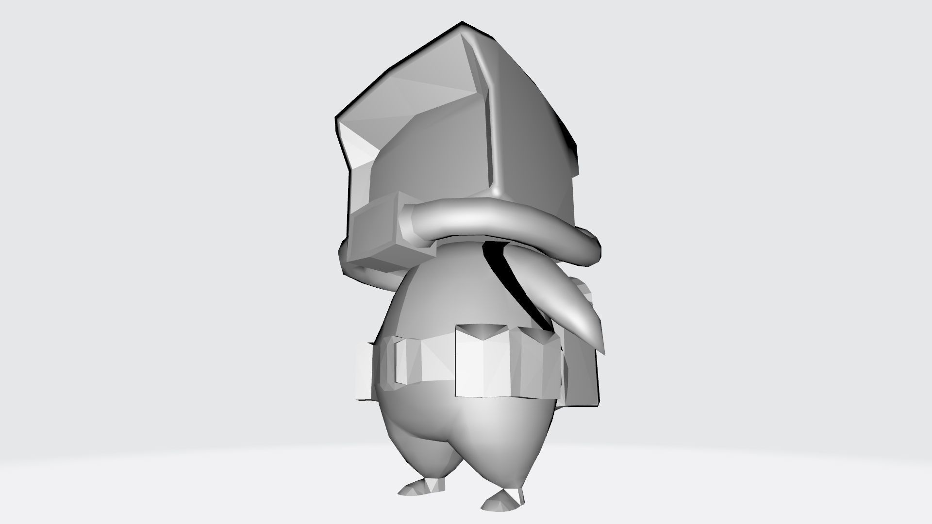 Monitamon origami robot with backpack 3D print model_7