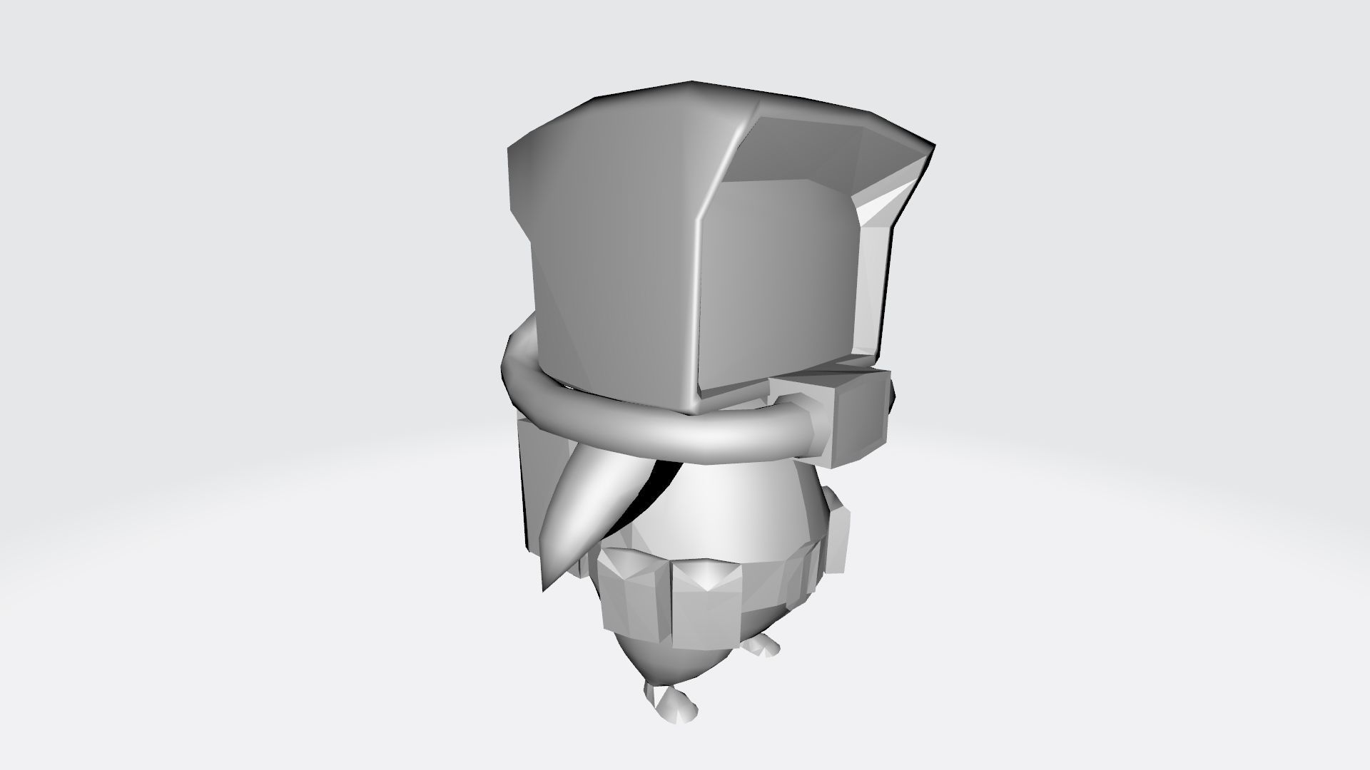 Monitamon origami robot with backpack 3D print model_6