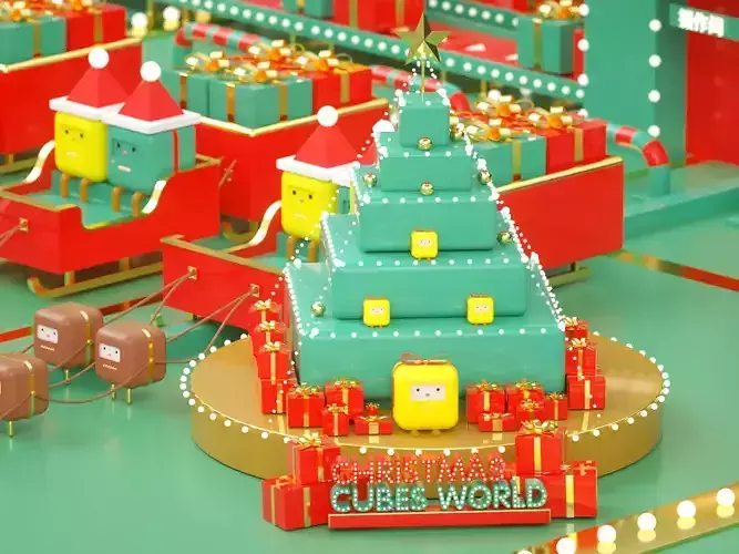 Christmas at the mall Cartoon Christmas 