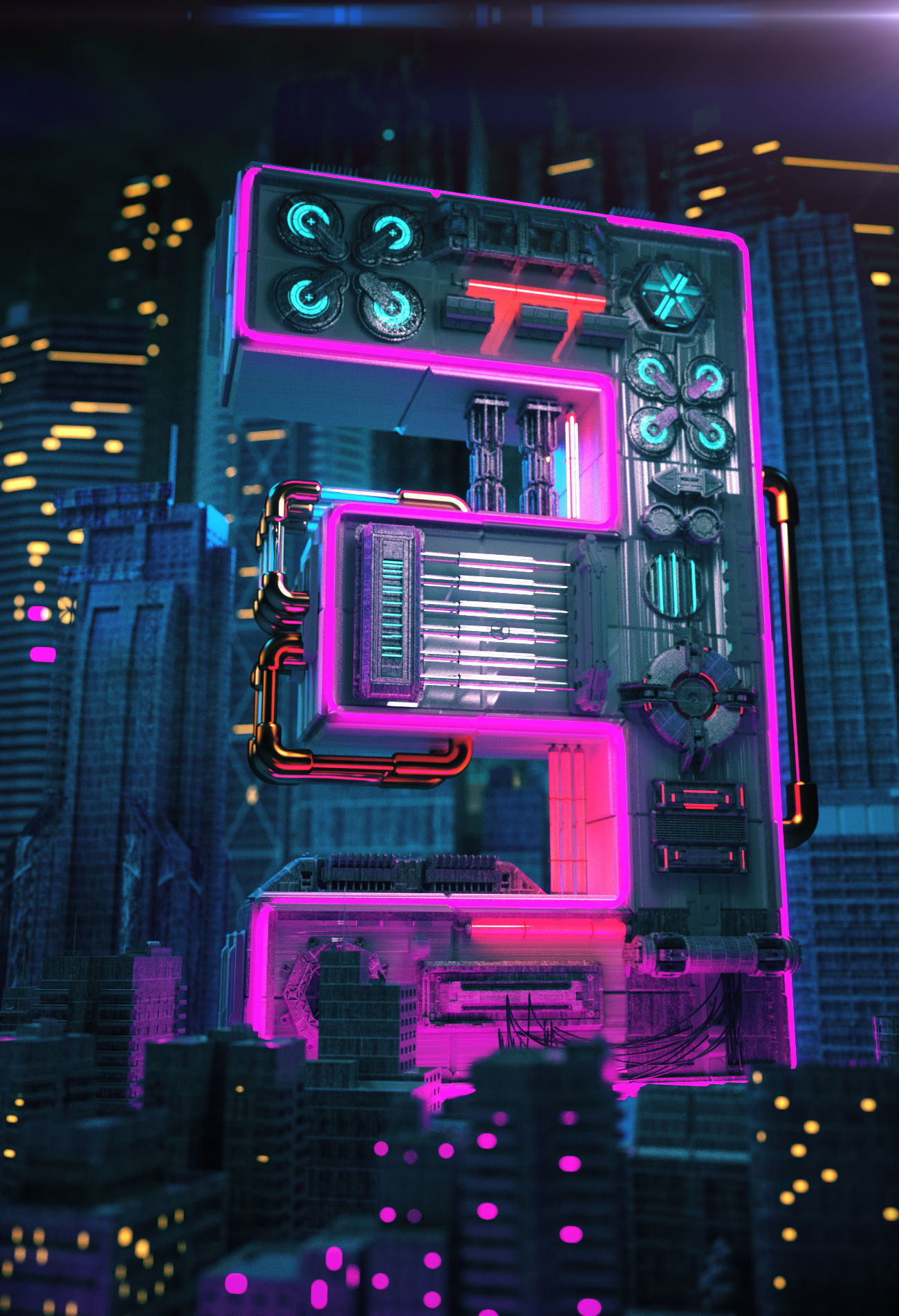 Countdown poster Mechanical style Digital poster 3D model_2