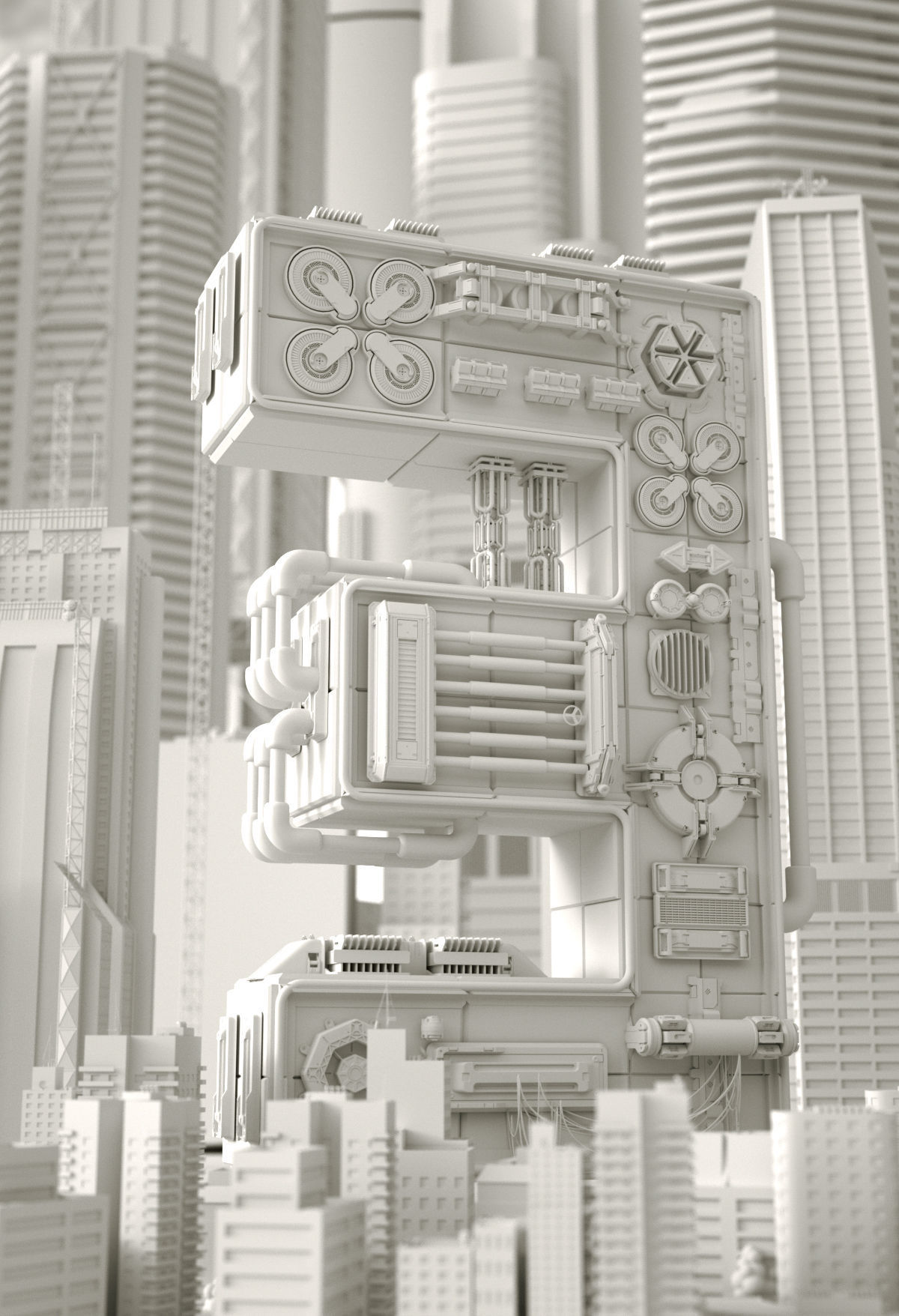 Countdown poster Mechanical style Digital poster 3D model_3