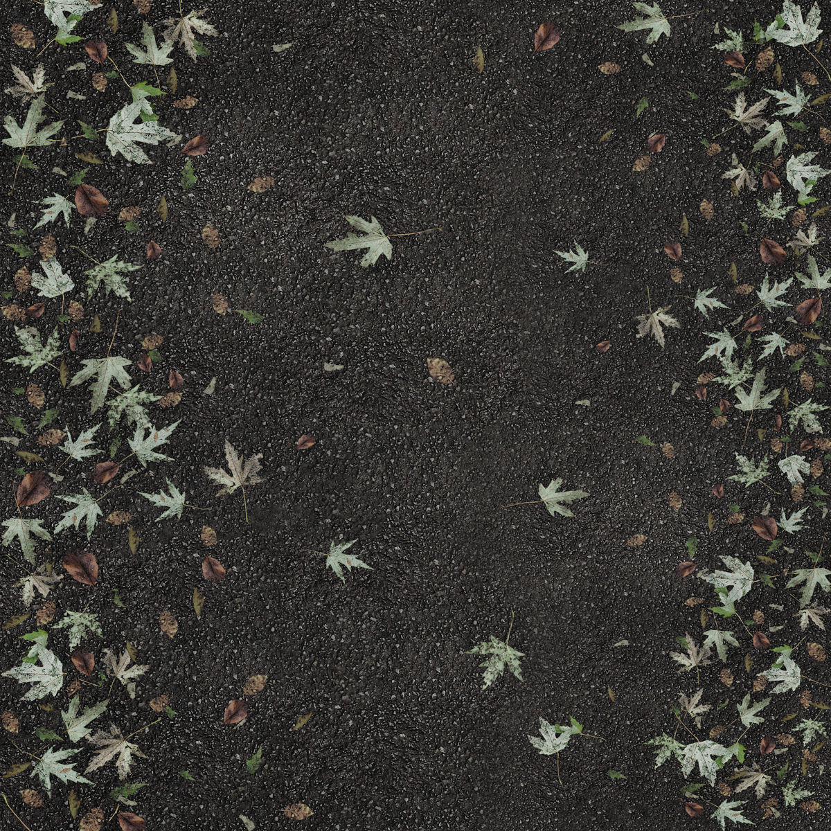 Autumn green leaves 3D model_2