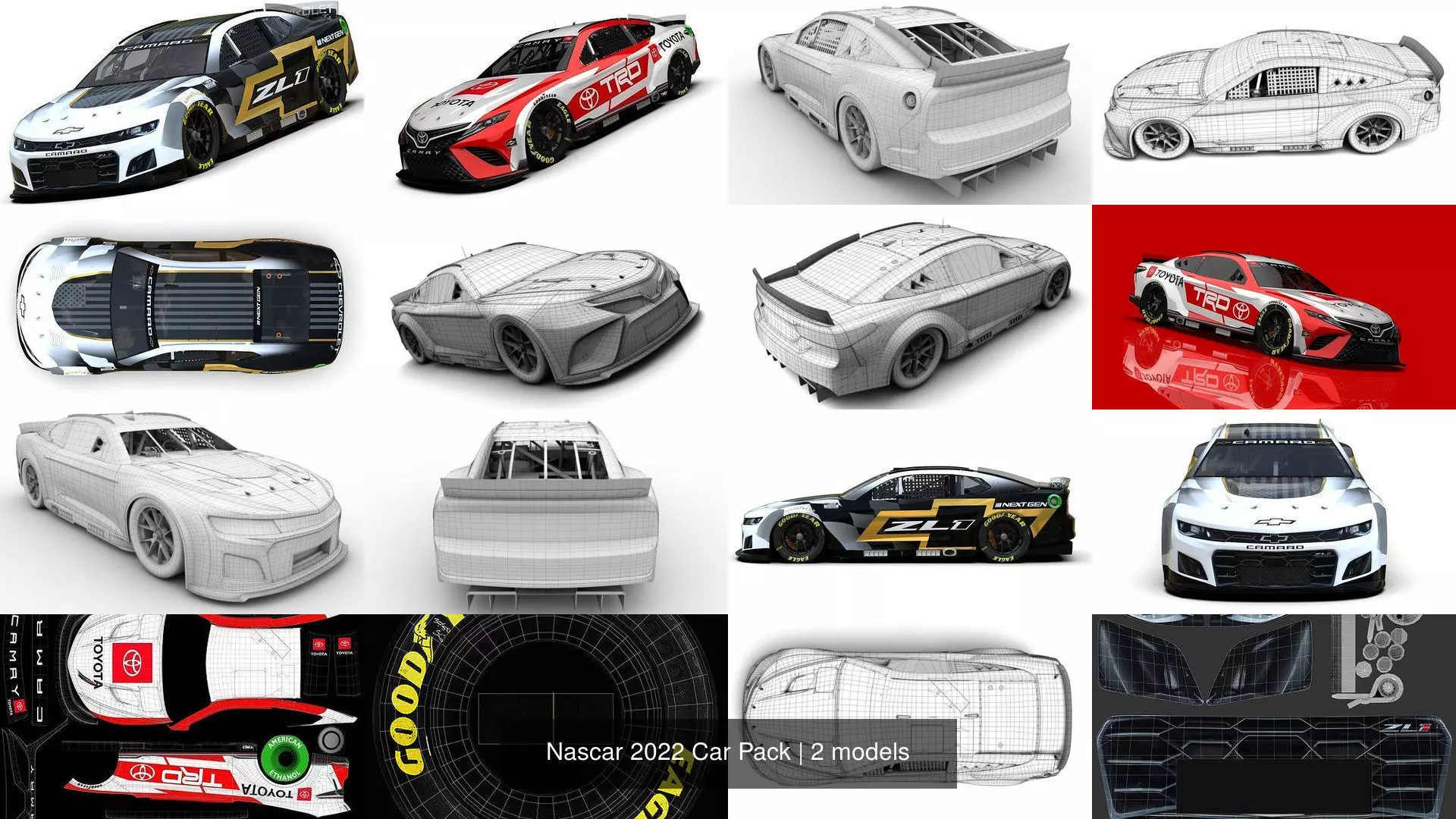 Nascar 2022 Car Pack 3D Model Collection_0